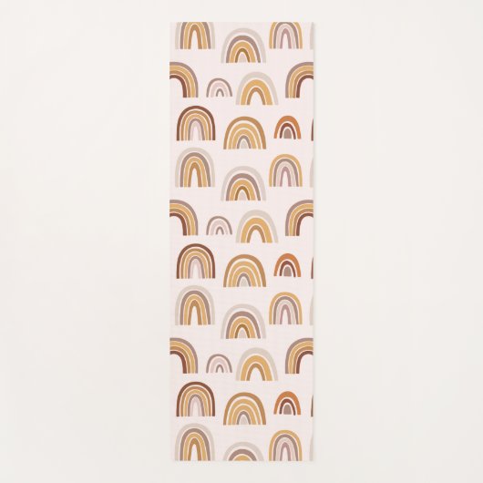 Boho Desert Rainbow Abstrakt Arch Pattern Taupe Yogamatte (Vorderseite)