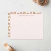 Boho Desert Rainbow Blush Personalisiert Stationer Mitteilungskarte (Vorderseite/Rückseite Beispiel)