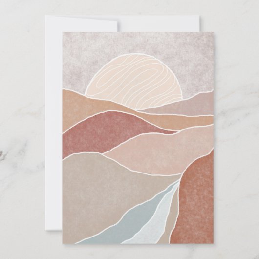 Boho Desert Red Brautparty Einladung (Rückseite)