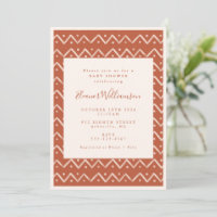 Boho Desert Rust Geometric Lines Baby Dusche