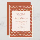 Boho Desert Rust Geometric Lines Baby Dusche Einladung (Vorne/Hinten)