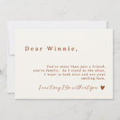 Boho Desert Rust Script Flower Girl Vorschlag Card Einladung (Rückseite)