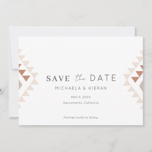 Boho Desert Rust Terracotta Wedding Foto Save The Date (Vorderseite)