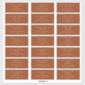 Boho Desert | Rust Wedding Guest Address Labels (Blatt)