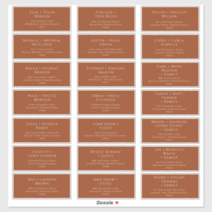 Boho Desert   Rust Wedding Guest Address Labels