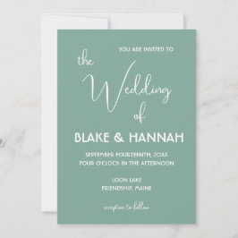 Boho Desert Sage Green Minimalistisch Wedding Einladung
