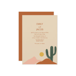 Boho Desert Simple Wedding Einladung