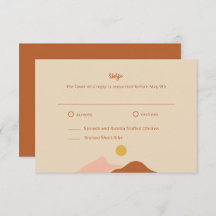 Boho Desert Simple Wedding RSVP Begleitkarte