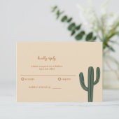 Boho Desert Simple Wedding RSVP Karte (Stehend Vorderseite)