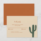 Boho Desert Simple Wedding RSVP Karte (Vorne/Hinten)