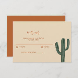 Boho Desert Simple Wedding RSVP Karte