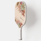 Boho Desert Succulent Cactus Monogram Pickleball Schläger (Links)