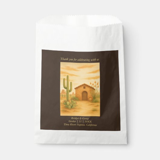 Boho Desert Südwest Rustikale Hochzeit Geschenktütchen (Vorderseite)