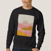 Boho Desert Sun Sunset Waves in Pink, Orange and C Sweatshirt (Vorderseite)