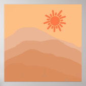 Boho Desert Sunset Abstrakt Art Poster (Vorne)