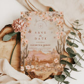 Boho Desert Sunset Cactus Wedding Save The Date