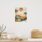 Boho Desert Sunset Landscape Wall Art Print Poster (Küche)