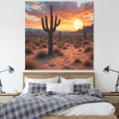Boho Desert Sunset Leinwanddruck (Insitu (Schlafzimmer))