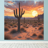 Boho Desert Sunset Leinwanddruck (Insitu (Holzboden))