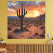 Boho Desert Sunset Leinwanddruck (Insitu (Wohnzimmer))