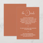 Boho Desert Terracotta Minimal Wedding Details Einladung (Vorne/Hinten)
