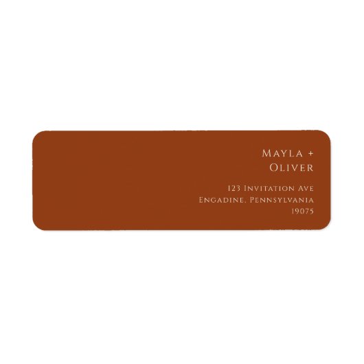 Boho Desert | Terracotta Return Address Label (Vorne)