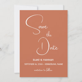 Boho Desert Terracotta Save the Date Minimalistisc Einladung
