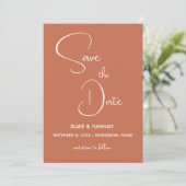 Boho Desert Terracotta Save the Date Minimalistisc Einladung (Stehend Vorderseite)