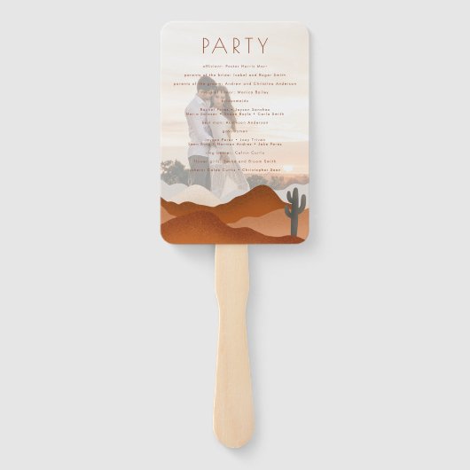 Boho Desert Terracotta Wedding Foto Program Fächer (Rückseite)