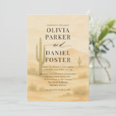 Boho Desert Watercolor Destination Wedding Einladung (Stehend Vorderseite)