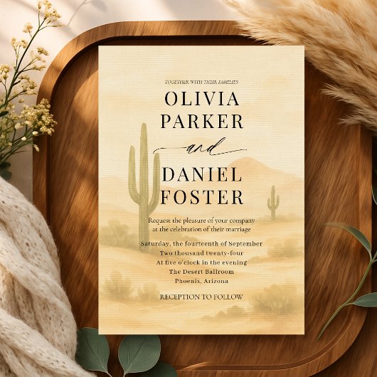 Boho Desert Watercolor Destination Wedding Einladung