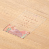 Boho Desert Wedding Acryleinladungen (Ablage )
