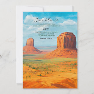 Boho Desert Wedding Invitation Monument Valley AZ Einladung