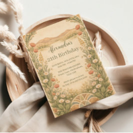 Boho Desert Wildflower Birthday Einladung