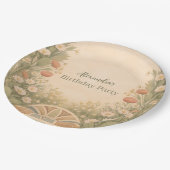 Boho Desert Wildflower Birthday Pappteller (Schrägansicht)