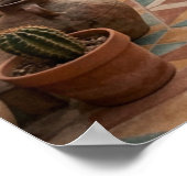 Boho Desert Woman Walking to Sunset Arches, Cactus Poster (Ecke)