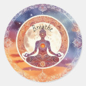 Boho Design, Atmung, Meditation, Selbstversorgung Runder Aufkleber (Vorderseite)