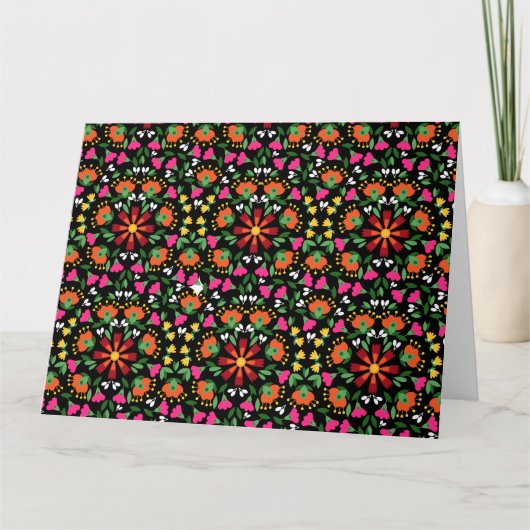 Boho Design Bold Color Floral Karte (Vorderseite)
