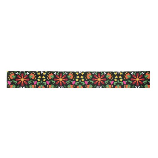Boho Design Bold Color Floral Satinband (Vorderseite)