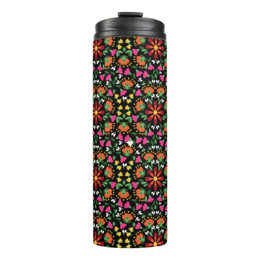 Boho Design Bold Color Floral Thermosbecher (Vorderseite)