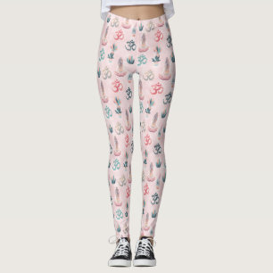 Boho Design- Frau mit Dreadlocks- Meditation- OM Leggings