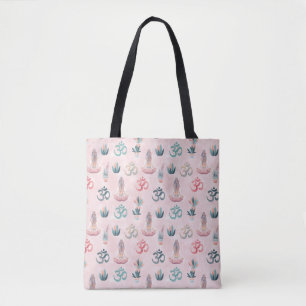 Boho Design- Frau mit Dreadlocks- Meditation- OM Tasche
