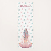 Boho Design- Frau mit Dreadlocks- Meditation- OM Yogamatte (Vorderseite)