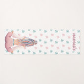 Boho Design- Frau mit Dreadlocks- Meditation- OM Yogamatte (Vorderseite (Horizontal))