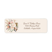 Boho Design Rose Blume Hochzeit Rücksendeadresse (Vorne)