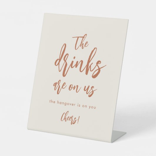 Boho Dessert Funny Wedding Open Bar Sign Sockelschild (Vorderseite)