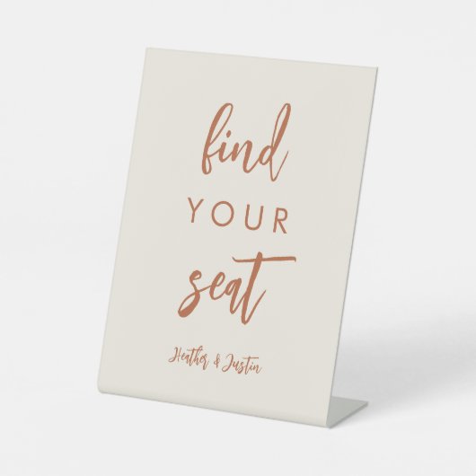 Boho Dessert Seat Wedding Sign Sign Sockelschild (Vorderseite)