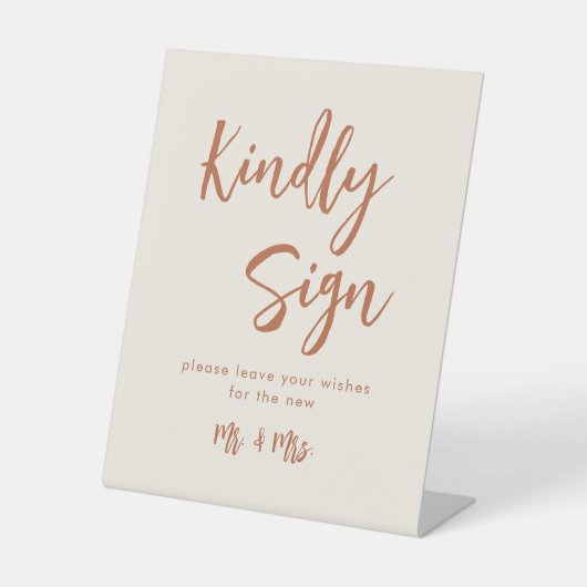 Boho Dessert Wedding Guest Book Sign Sockelschild (Vorderseite)