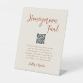 Boho Dessert Wedding Honeymoon Fund QR Sign Sockelschild (Vorderseite)