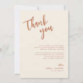 Boho Dessert Wedding Menü Vielen Dank Ihr Hinweis  Dankeskarte (Vorderseite)